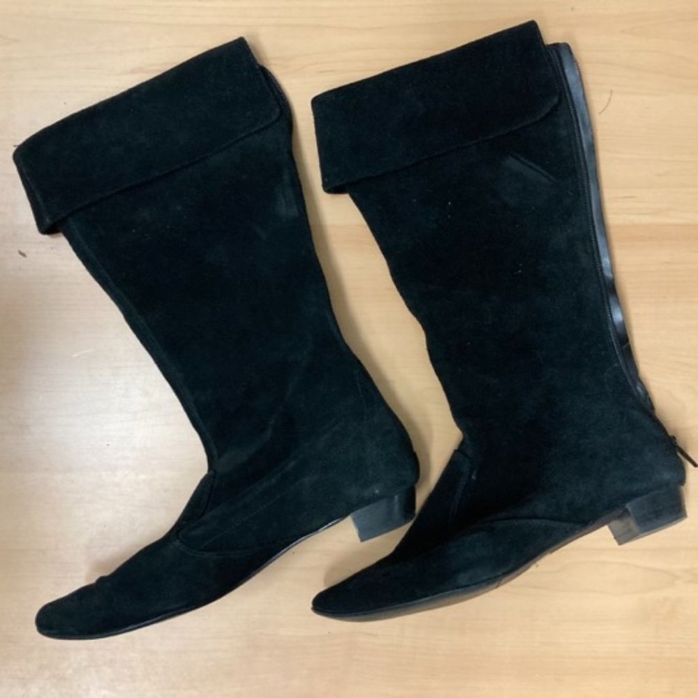 Black suede boots